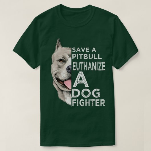 Rett einen Pitbull Euthanize einen Hundekämpfer T-Shirt (Design vorne)