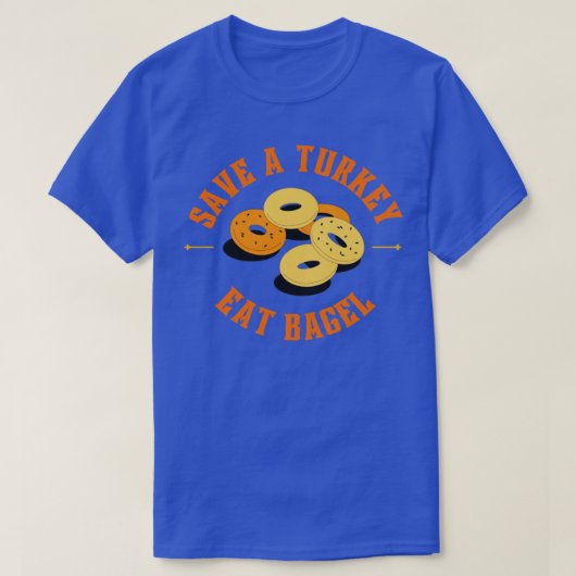 Rett einen Truthahn und esse Bagel T-Shirt (Design vorne)
