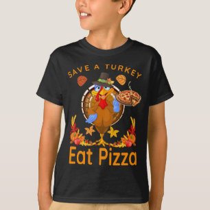 Rett einer lustigen Türkei Pilgrim essen Pizza Erw T-Shirt