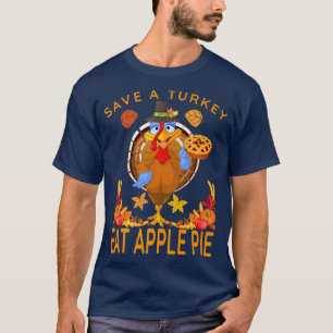 Rett einer lustigen Türkei Pilgrim essen Pizza Erw T-Shirt