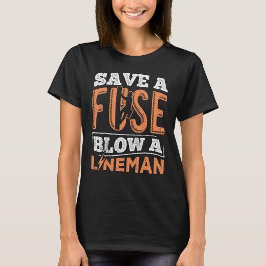 Rett einer Sicherung einen Lineman - Werner Elektr T-Shirt (Vorderseite)