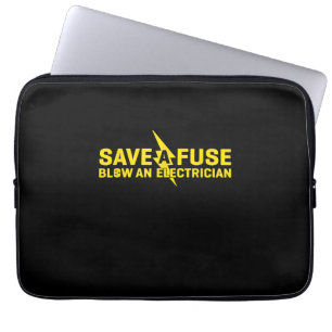 Rett einer Sicherung und eines elektrischen Funny Laptopschutzhülle