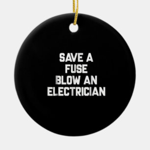 Rett einer Sicherung und eines elektrischen Lustig Keramik Ornament