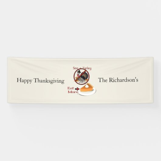 Rett einer Türkei essen mehr Kuchen Banner (Horizontal)