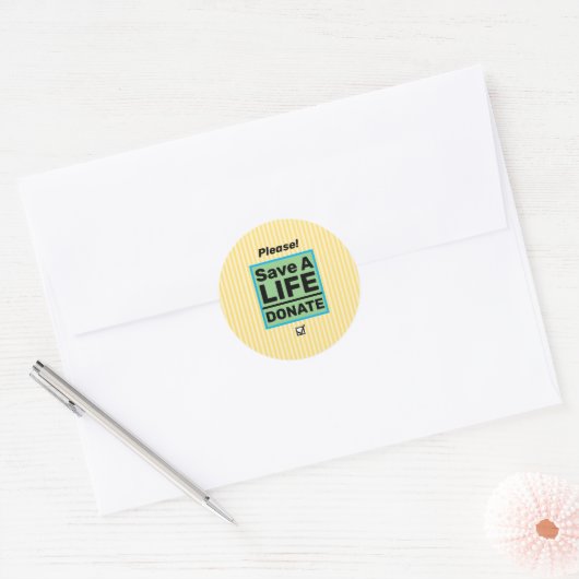Rett eines Life Donate Classic Round-Sticker Runder Aufkleber (Umschlag)
