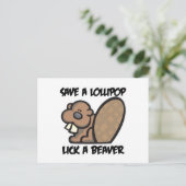 Rett eines Lollipop Lick a Beaver Postkarte (Stehend Vorderseite)