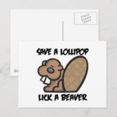 Rett eines Lollipop Lick a Beaver Postkarte (Vorne/Hinten)