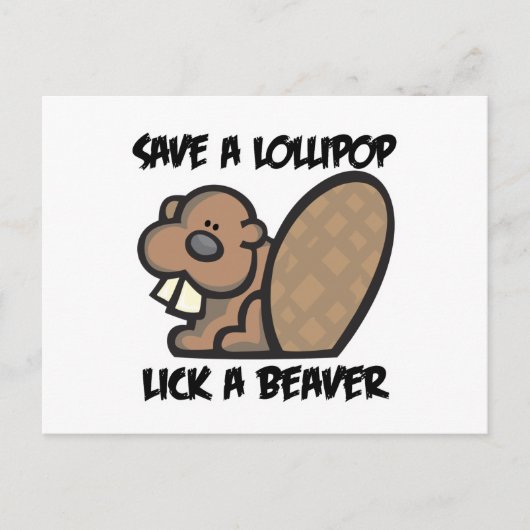 Rett eines Lollipop Lick a Beaver Postkarte (Vorderseite)