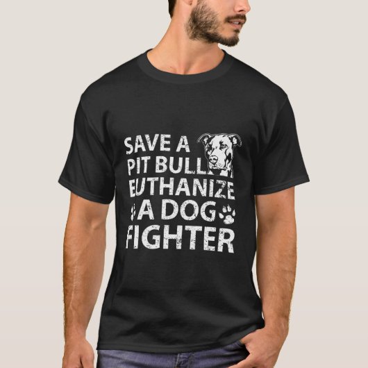 Rett eines Pitbull Euthanize A Hunde Fighter Anima T-Shirt (Vorderseite)