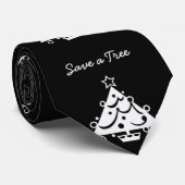 Rett eines Tree Christmas Tree Star Black and Whit Krawatte (Gerollt)