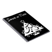 Rett eines Tree Christmas Tree Star Black and Whit Notizblock (Rechte Seite)