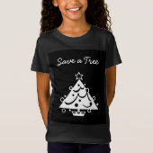 Rett eines Tree Christmas Tree Star Black and Whit T-Shirt (Vorderseite)