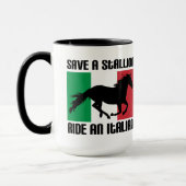 Rett eines Trillenfahrens und eines italienischen Tasse (Links)