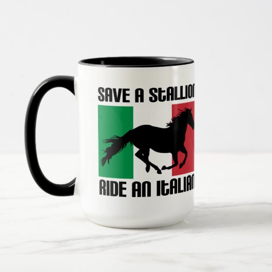 Rett eines Trillenfahrens und eines italienischen Tasse (Links)