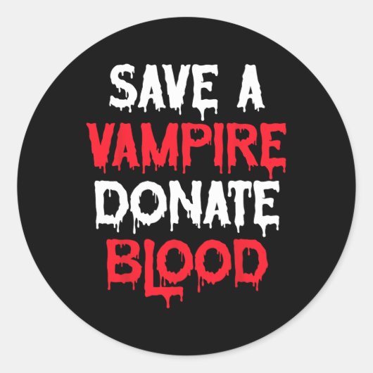 Rett eines Vampire-Blutspendenkostüms Runder Aufkleber (Vorderseite)