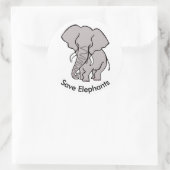 Rett ELEPHANTS - Tieraktivist - Rett Wildlife - Runder Aufkleber (Tasche)