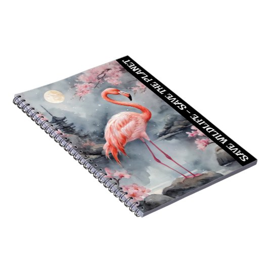 Rett Flamingo - Rett der Wildnis und des Planeten Notizblock (Rechte Seite)