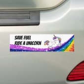 Rett Fuel Ride a Unicorn Autoaufkleber (Auf Auto)