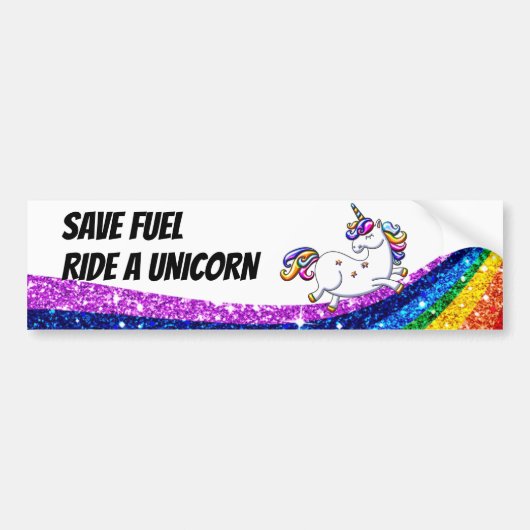 Rett Fuel Ride a Unicorn Autoaufkleber (Vorne)