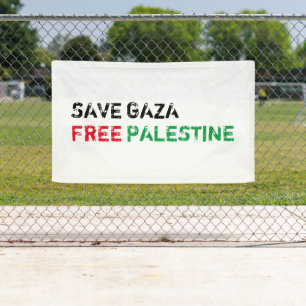 Rett Gaza Free Palestine schwarz-grün weiß Banner