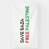 Rett Gaza Free Palestine schwarz-grün weiß Banner (Vertikal)
