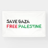 Rett Gaza Free Palestine schwarz-grün weiß Banner (Horizontal)