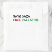 Rett Gaza Free Palestine schwarz-grün weiß Rechteckiger Aufkleber (Tasche)