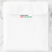 Rett Gaza Free Palestine schwarz-grün weiß Runder Aufkleber (Tasche)