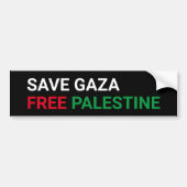 Rett Gaza Free Palestine Schwarz-weiß rot grün Autoaufkleber (Vorne)