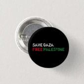 Rett Gaza Freie Palästina weiß rot grün schwarz Button (Vorne & Hinten)