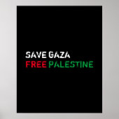 Rett Gaza Freie Palästina weiß rot grün schwarz Poster (Vorne)