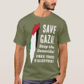 Rett Gaza stoppt den Völkermord T-Shirt (Vorderseite)