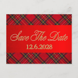 Rett Gold Kariert Red Ribbon Corporate Holiday Feiertagspostkarte