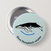 Rett Humpback WHALES - Gefährdete Tiergrafik - Button (Vorne & Hinten)
