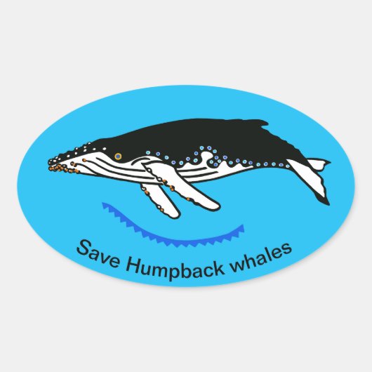 Rett Humpback WHALES - Wildtiere - Natur Ovaler Aufkleber (Vorderseite)