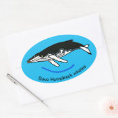 Rett Humpback WHALES - Wildtiere - Natur Ovaler Aufkleber (Umschlag)