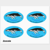 Rett Humpback WHALES - Wildtiere - Natur Ovaler Aufkleber (Blatt)