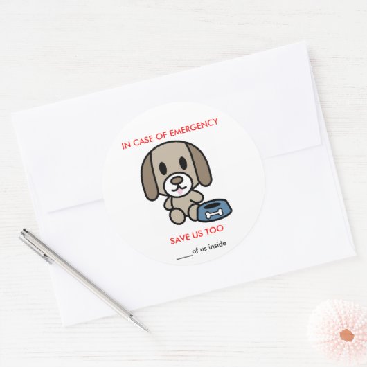 Rett-Hunde-Notfall Runder Aufkleber (Umschlag)