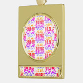 Rett Kinder, Rett Leben Banner-Ornament Gold (Links)