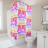 Rett Kinder, Rett Leben Duschvorhang (Beispiel)