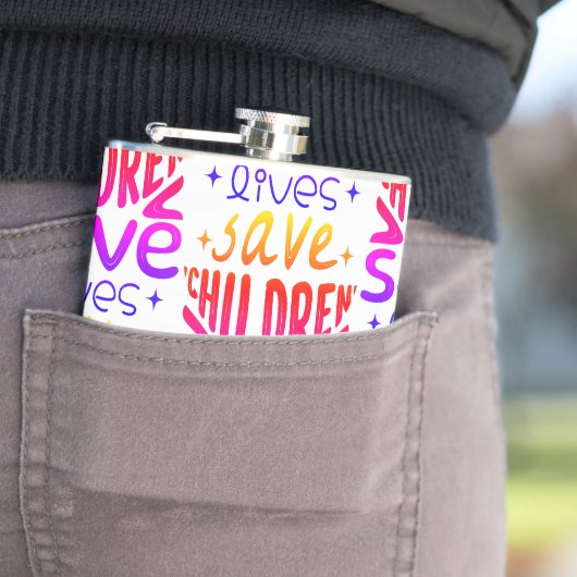 Rett Kinder, Rett Leben Flachmann (Beispiel)