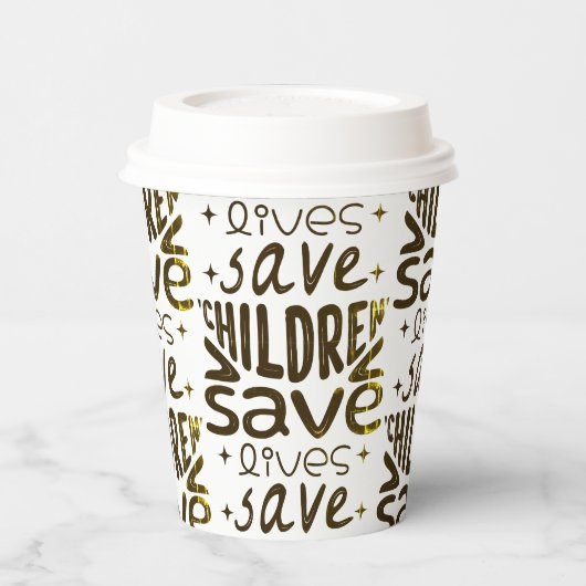 Rett Kinder, Rett Leben Pappbecher (Links)