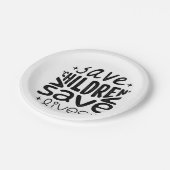 Rett Kinder, Rett Leben Pappteller (Schrägansicht)