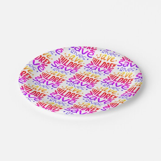 Rett Kinder, Rett Leben Pappteller (Schrägansicht)