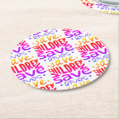 Rett Kinder, Rett Leben Runder Pappuntersetzer (Angewinkelt)