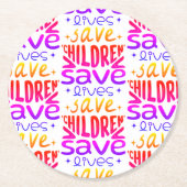 Rett Kinder, Rett Leben Runder Pappuntersetzer (Vorderseite)