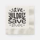 Rett Kinder, Rett Leben Serviette (Vorderseite)