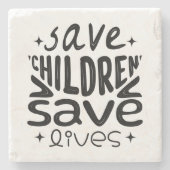 Rett Kinder, Rett Leben Steinuntersetzer (Vorderseite)