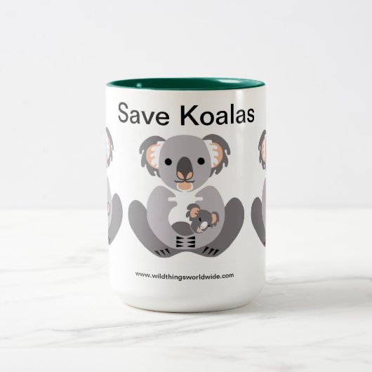 Rett KOALAS - Gefährdete Tiere - Wildtiere - Natur Zweifarbige Tasse (Mittel)