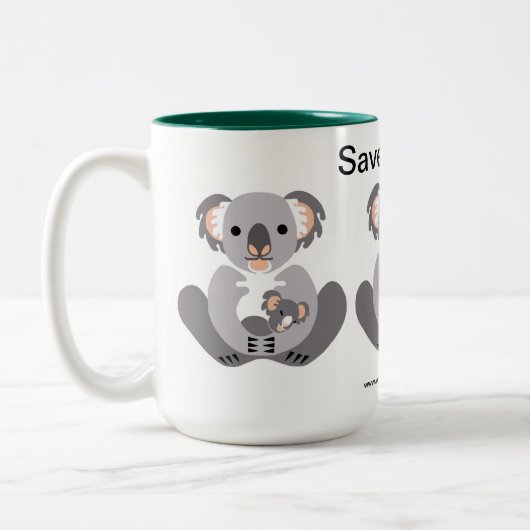 Rett KOALAS - Gefährdete Tiere - Wildtiere - Natur Zweifarbige Tasse (Links)